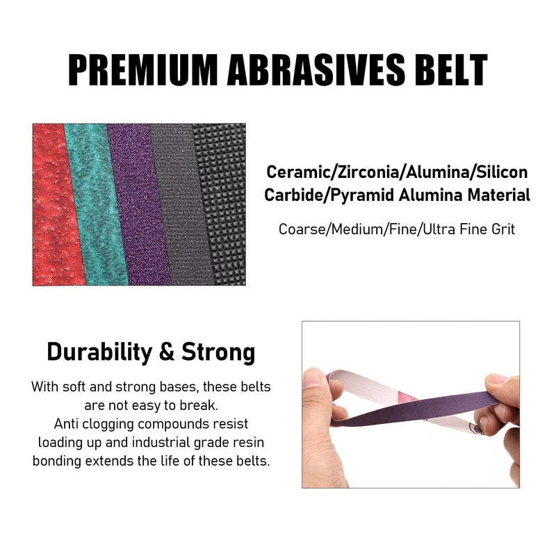 SHUTTLE GENIUS 36 Pack 1/2 x 18 Inch Sanding Belts  4 pcs Each of 80/120/240/400/600/800/1000/2500/5000 Grit  1/2x18 Replacement Sanding Belts for Air/Electirc Belt Sander Woodworking Metal Polishing - Image 5